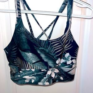 Tropical Print Strappy Crop Top